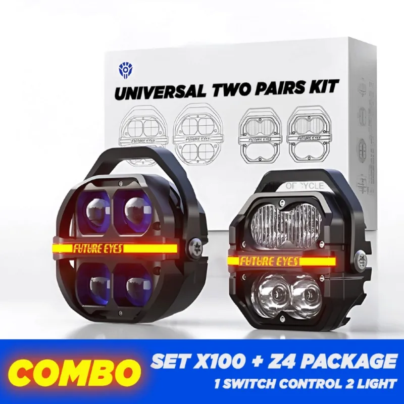 Future Eyes X80/X100 with Z4 Dual Kit Auxiliary Motorycle Lights